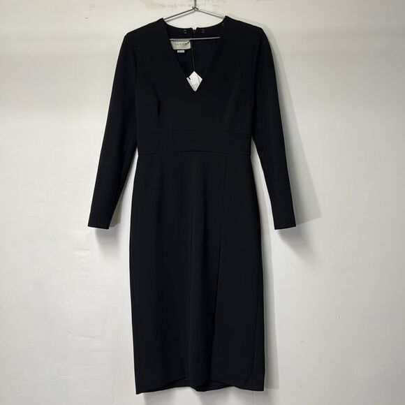Gucci Compact Jersey Deep-V High Slit Long Sleeve Dress - Picture 6 of 13